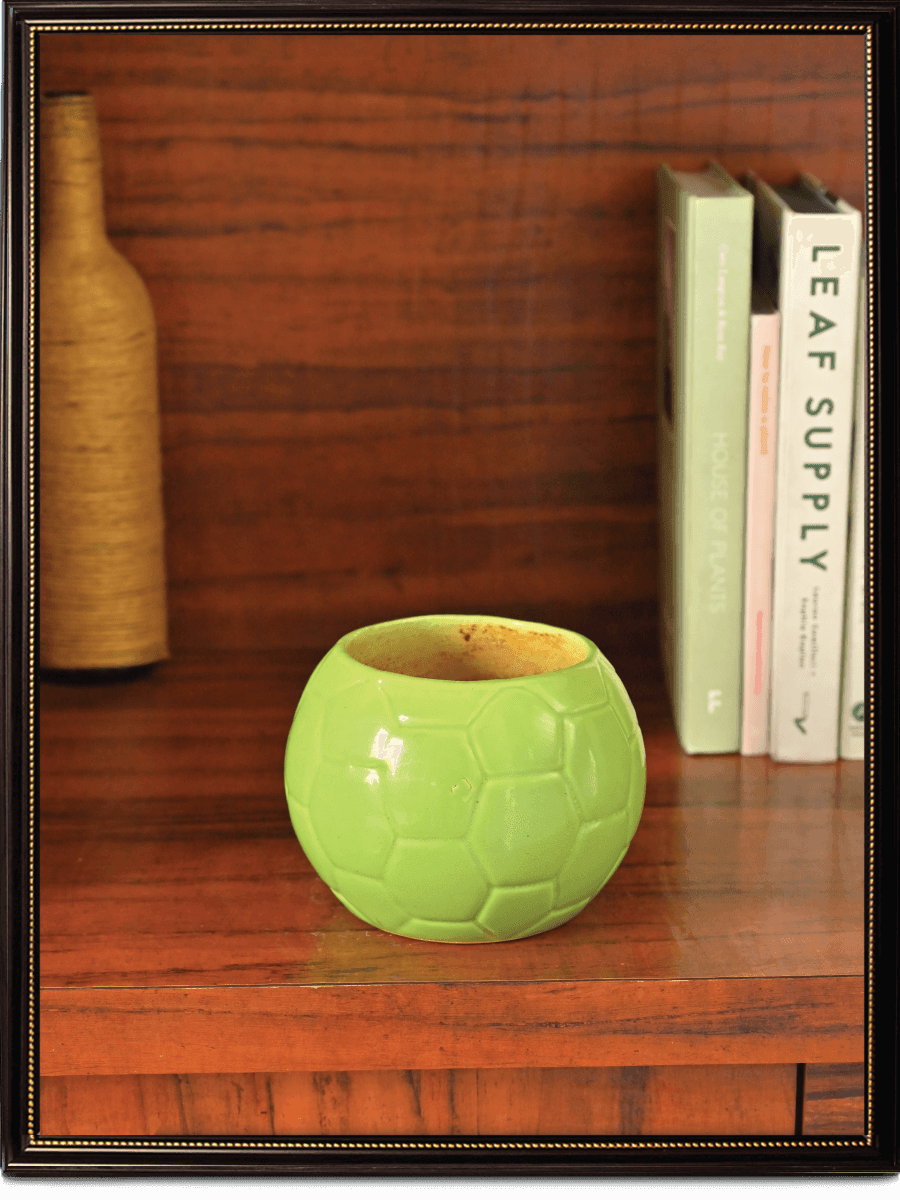 Orange Football Ceramic Pot