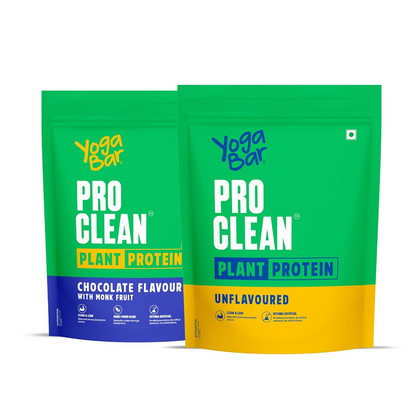 Yoga Bar Pro Clean Plant Protein Powder Chocolate Flavour & Unflavoured
