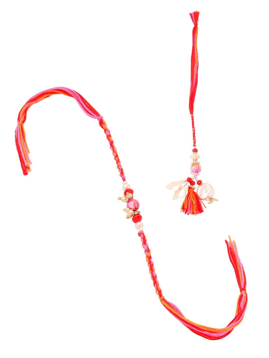 NVR Set of 2 Multicolor Artificial Stones & Beads Bhaiya Bhabhi Rakhi Combo
