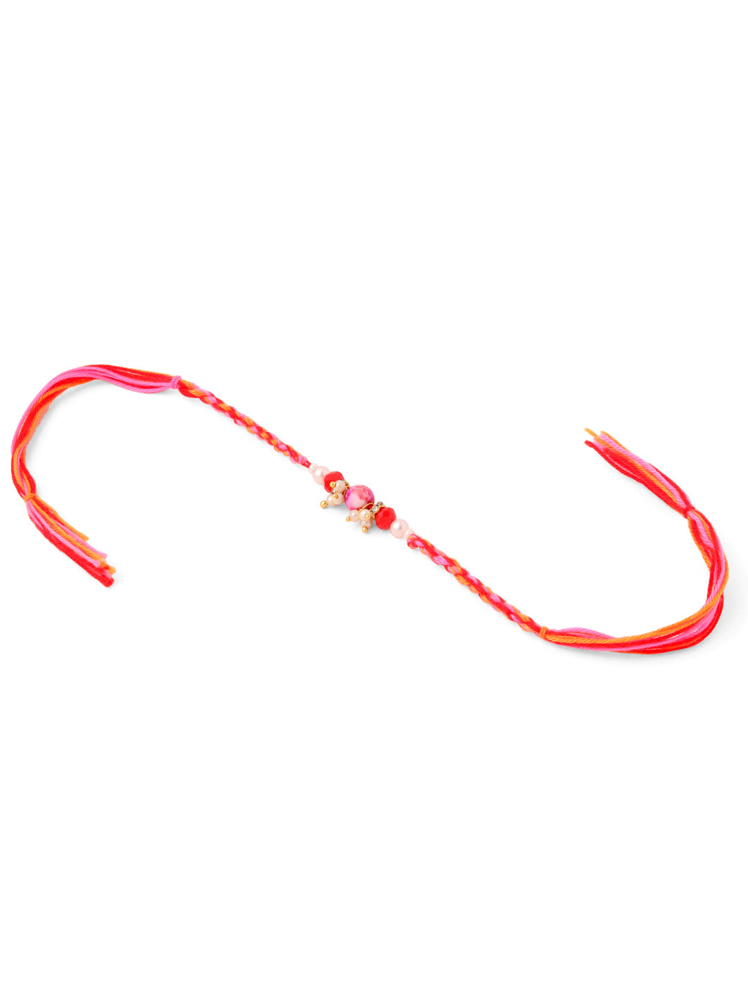 NVR Set of 2 Multicolor Artificial Stones & Beads Bhaiya Bhabhi Rakhi with Roli Chawal Chandan & Mishri