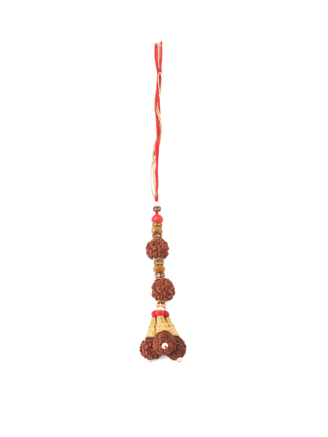 NVR Set of 2 Multicolor Rudraksh & Beads Bhaiya Bhabhi Rakhi with Roli Chawal Chandan & Mishri