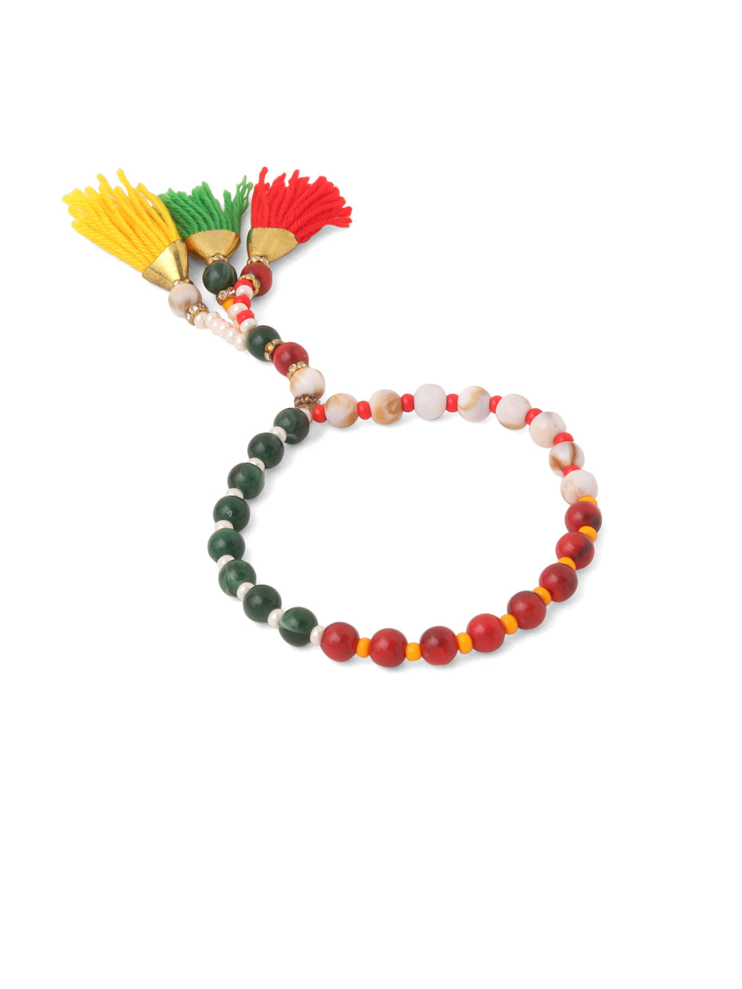 NVR Multicolor Artificial Beads Set of 2 Bhaiya Bhabhi Rakhi Combo