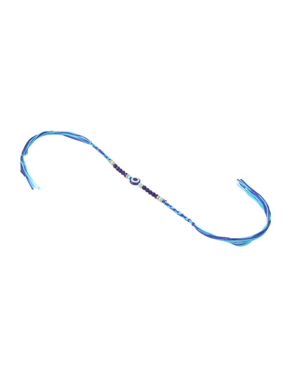 NVR Set of 2 Blue Evil Eye Artificial Beads Bhaiya Bhabhi Rakhi Combo
