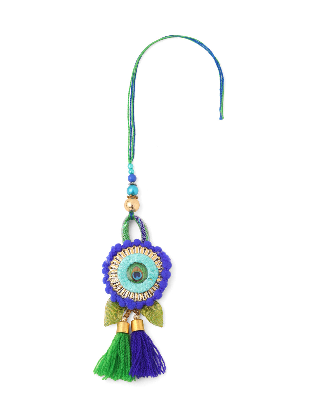 NVR Set of 2 Multicolor Artificial Beads Bhaiya Bhabhi Rakhi with Roli Chawal Chandan & Mishri