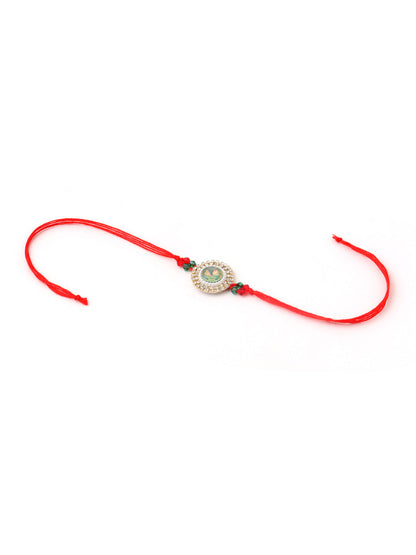 NVR Multicolor Artificial Stones & Beads Set of 2 Bhaiya Bhabhi Rakhi Combo