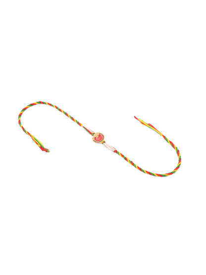 NVR Men Set of 2 Religious Designer Multicolor Artificial Stones Thread Rakhi Combo