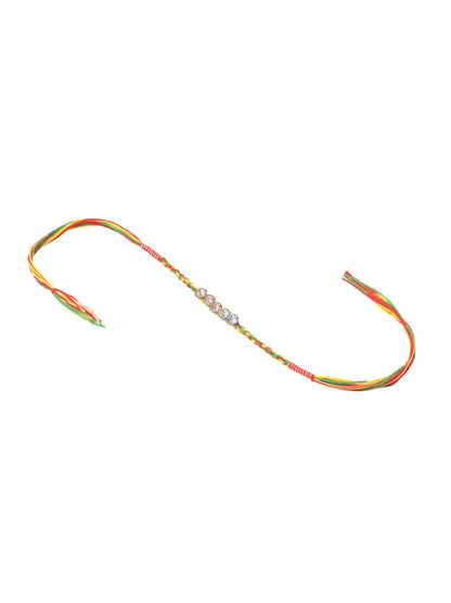 NVR Men Set of 2 Religious Designer Multicolor Artificial Stones Thread Rakhi Combo