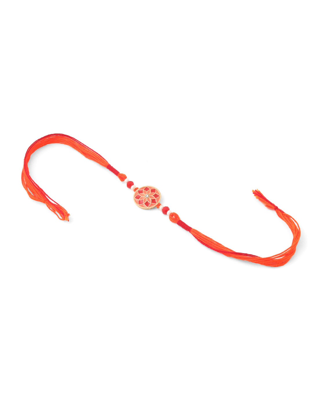 NVR Men Set of 3 Floral Design Multicolor Artificial Beads Thread Rakhi Combo