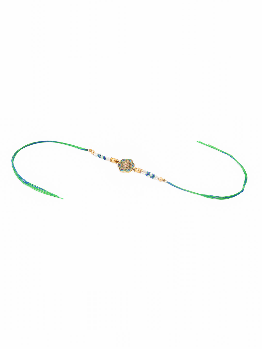 NVR Men Peacock Design Multicolor Artificial Stones & Pearls Thread Rakhi Combo