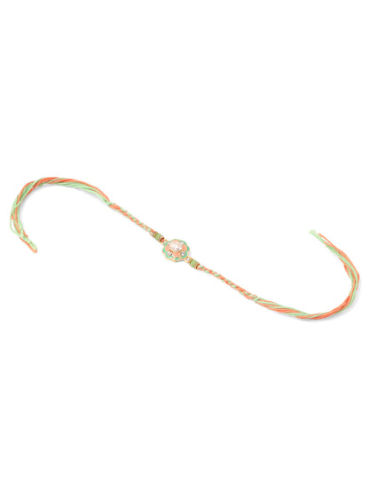 NVR Men Set of 3 Floral Design Multicolor Artificial Stones & Pearls Thread Rakhi Combo