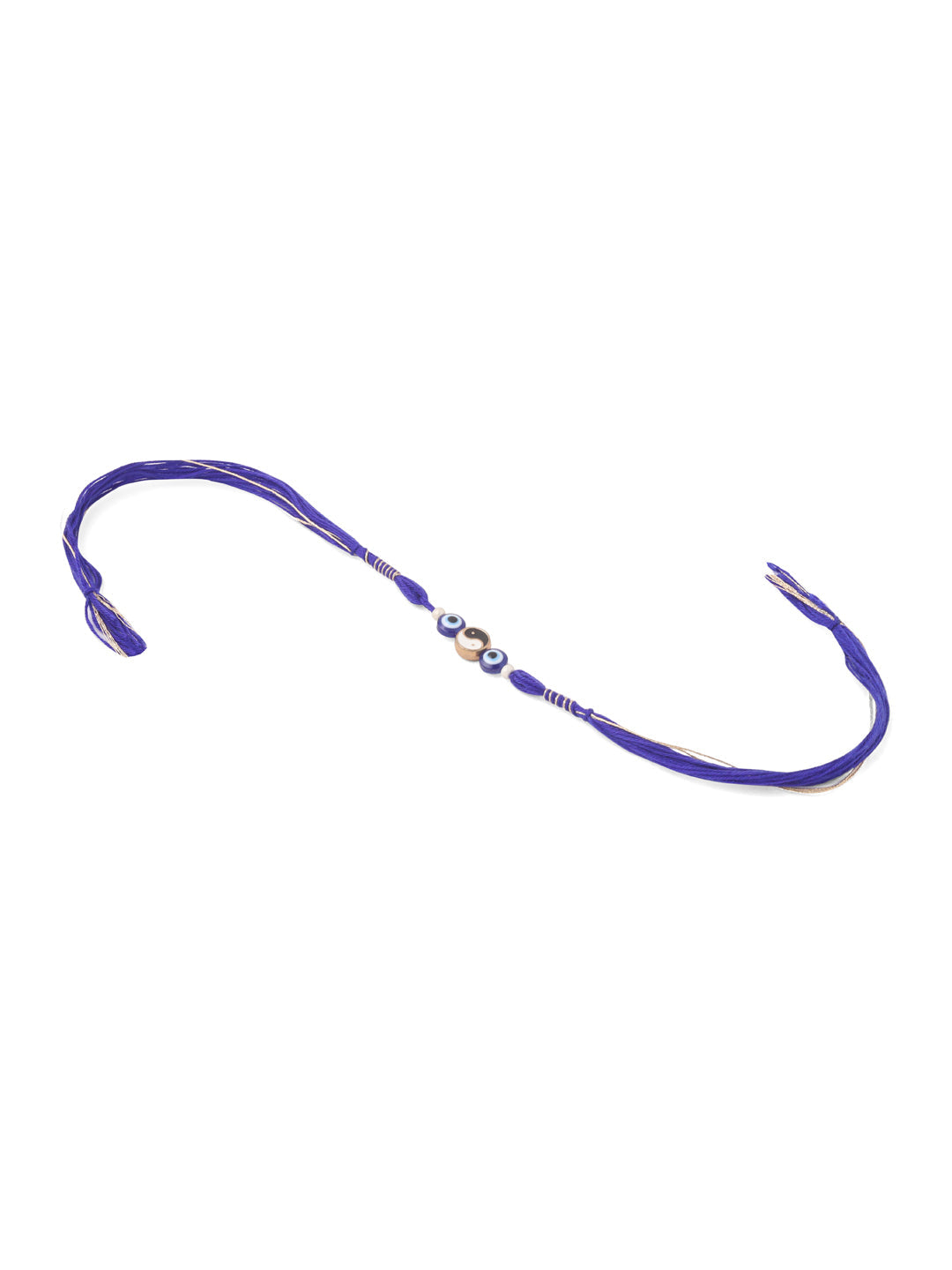 NVR Men Set of 2 Blue Evil Eye Artificial Beads Thread Rakhi Combo