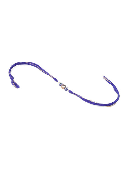 NVR Men Set of 2 Blue Evil Eye Artificial Beads Thread Rakhi Combo