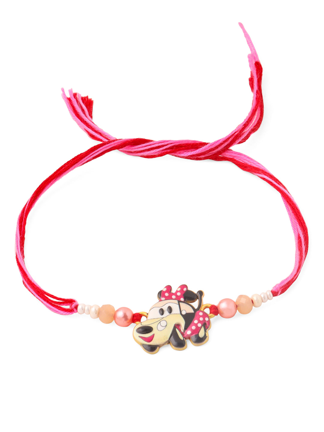NVR Stylish Red Cartoon Character Kids Rakhi with Roli Chawal Chandan & Mishri