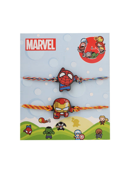 NVR Kids Set of 2 Cute Cartoon Superhero Thread Rakhi with Roli Chawal Chandan & Mishri