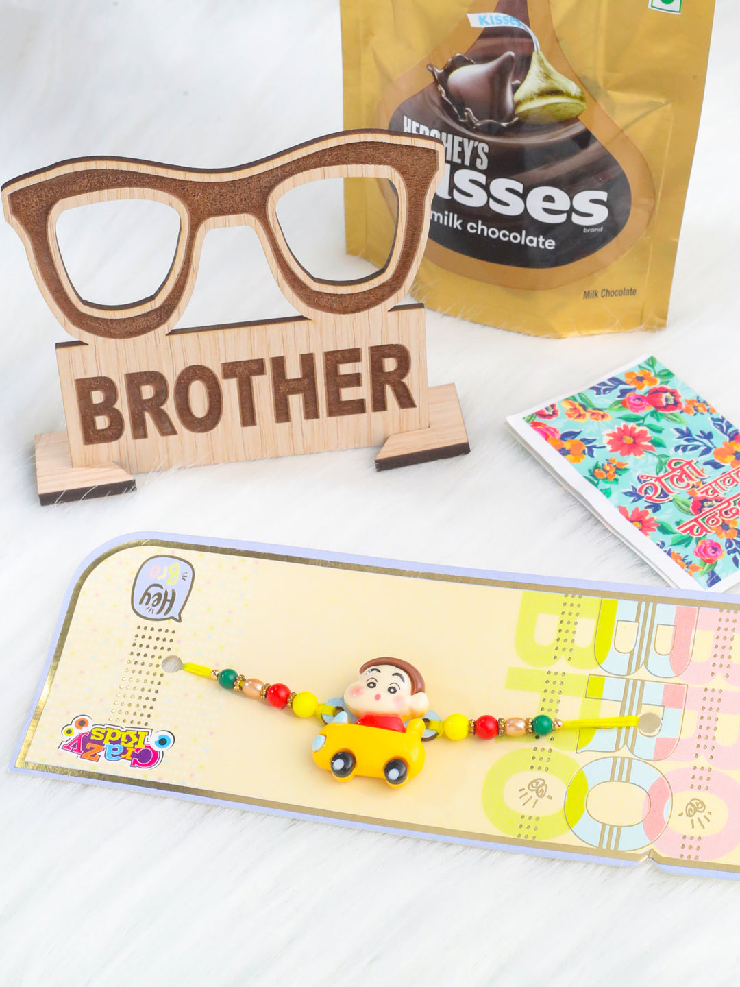 NVR Kids Yellow Cartoon Artificial Beads Rakhi, Combo for Rakshabandhan