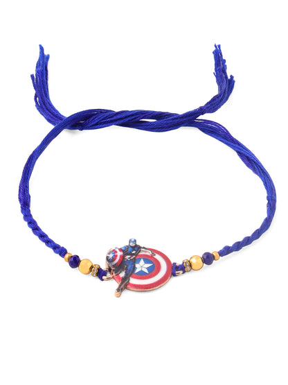 NVR Kids Superhero Blue Artificial Beads Thread Rakhi, Combo for Rakshabandhan