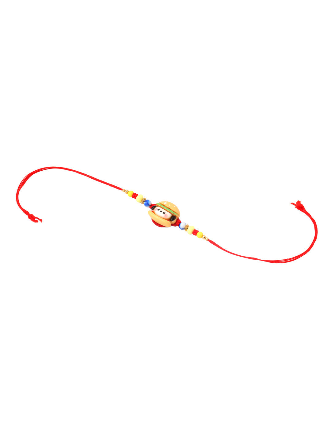 NVR Kids Cartoon Character Multicolor Artificial Beads Rakhi with Roli Chawal Chandan & Mishri