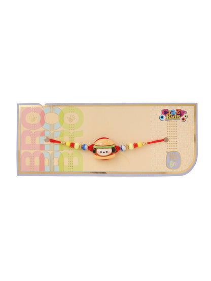 NVR Kids Cartoon Character Multicolor Artificial Beads Rakhi with Roli Chawal Chandan & Mishri