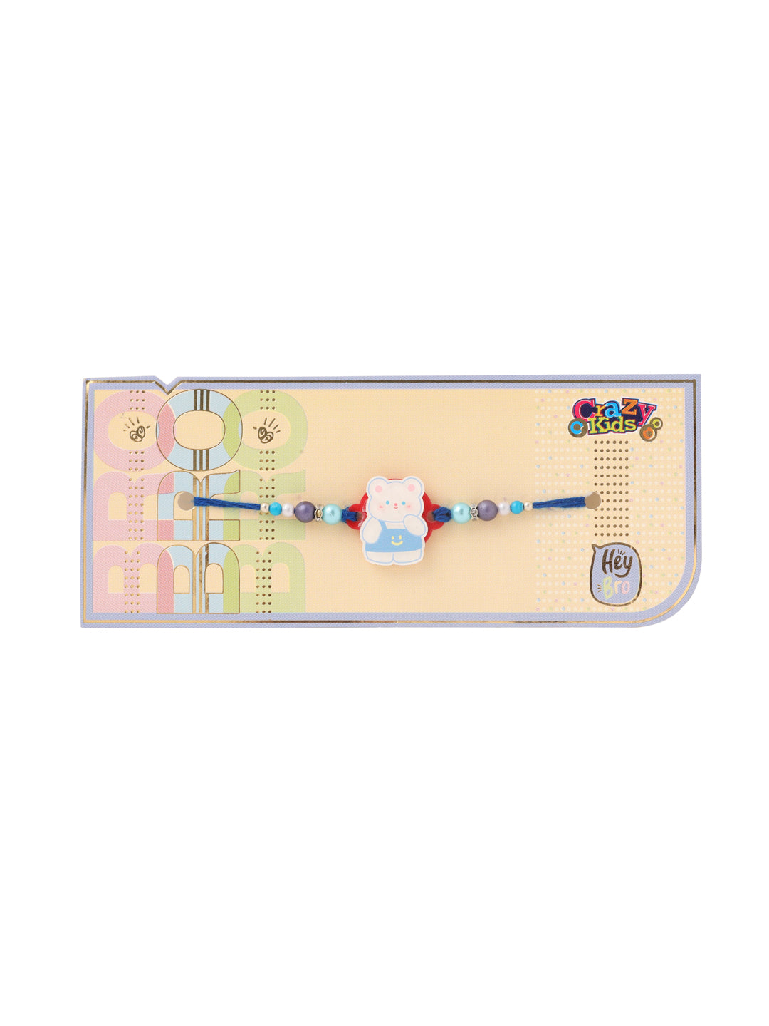 NVR Kids Teddy Blue Artificial Beads Thread Rakhi, Combo for Rakshabandhan