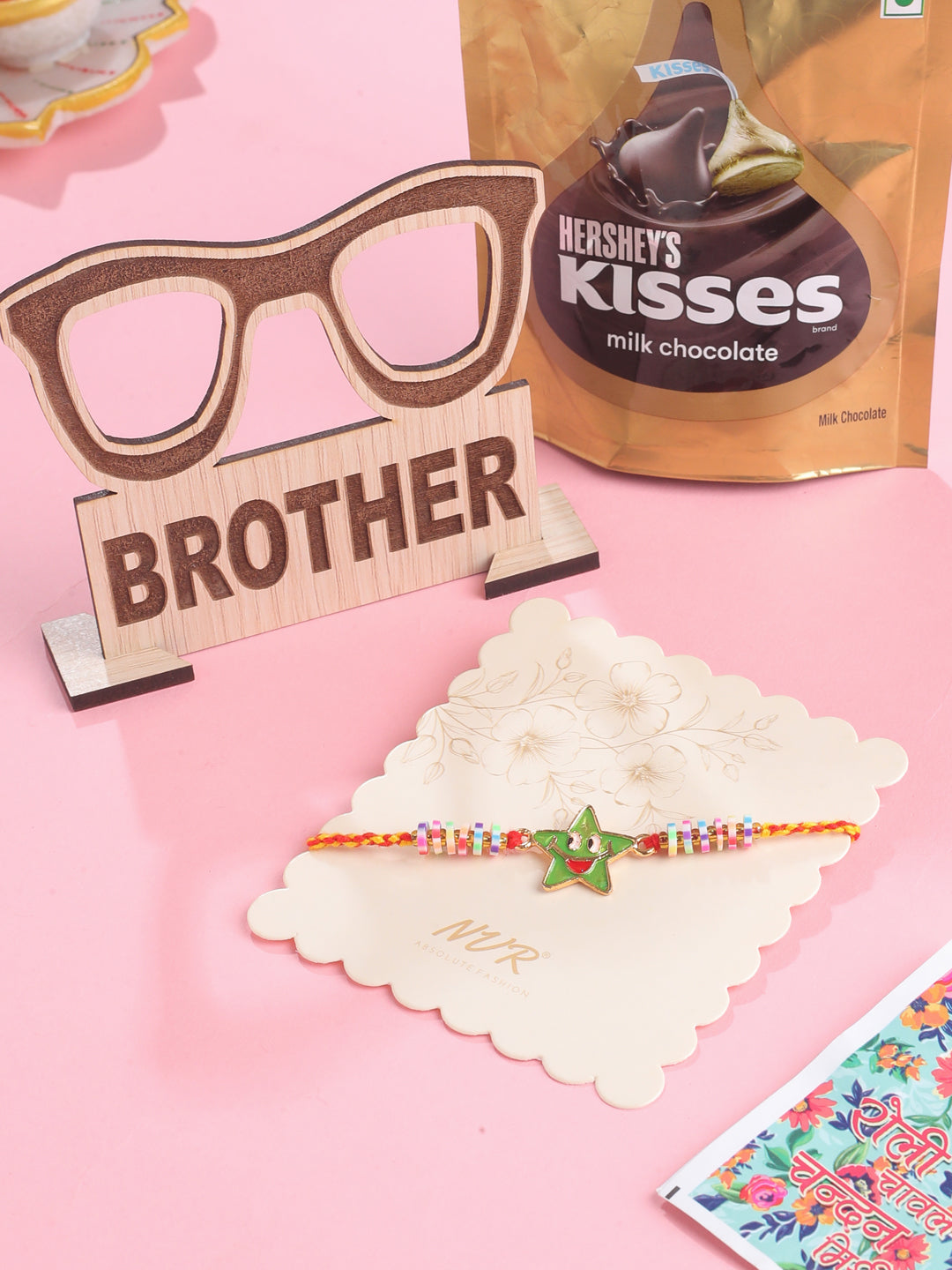 NVR Kids Star Shape Multicolor Thread Rakhi, Combo for Rakshabandhan