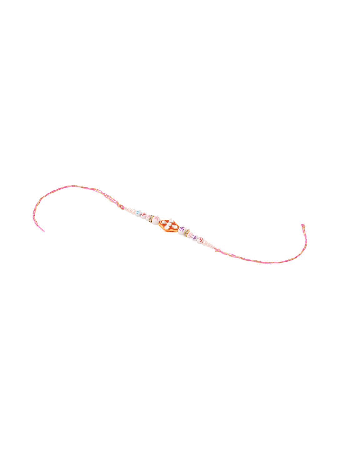 NVR Set of 2 Multicolor Artificial Stones & Pearls Bhaiya Bhabhi Rakhi Combo
