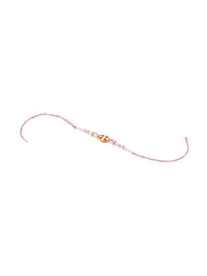 NVR Set of 2 Multicolor Artificial Stones & Pearls Bhaiya Bhabhi Rakhi Combo