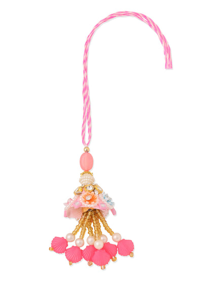 NVR Set of 2 Multicolor Handcrafted Artificial Stones & Pearls Bhaiya Bhabhi Rakhi with Roli Chawal Chandan & Mishri