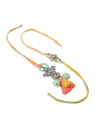 NVR Set of 2 Artificial Beads Traditional Bhaiya Bhabhi Pair Rakhi Combo