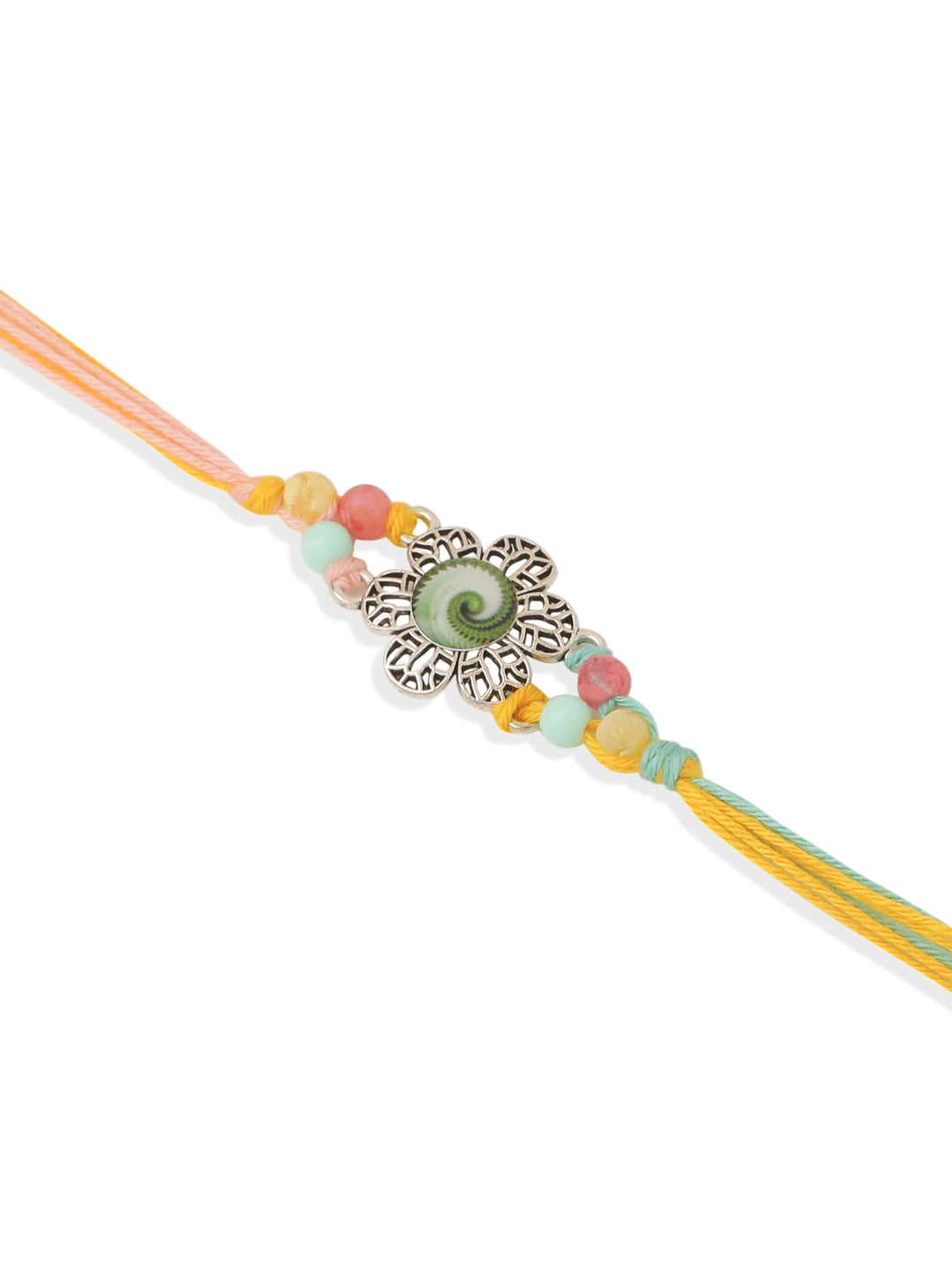 NVR Set of 2 Artificial Beads Traditional Bhaiya Bhabhi Pair Rakhi Combo