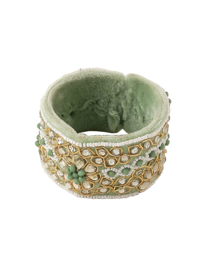 NVR Set of 2 Green Artificial Stones Bhaiya Bhabhi Rakhi Set, Combo for Rakshabandhan