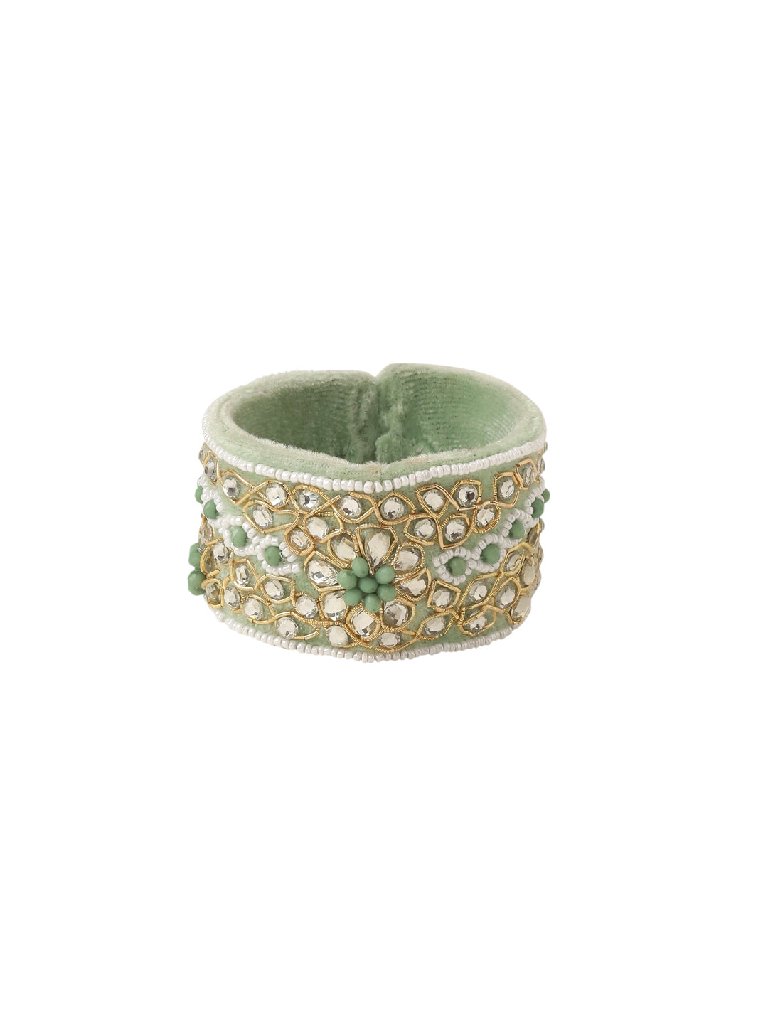 NVR Set of 2 Green Artificial Stones Bhaiya Bhabhi Rakhi Set, Combo for Rakshabandhan