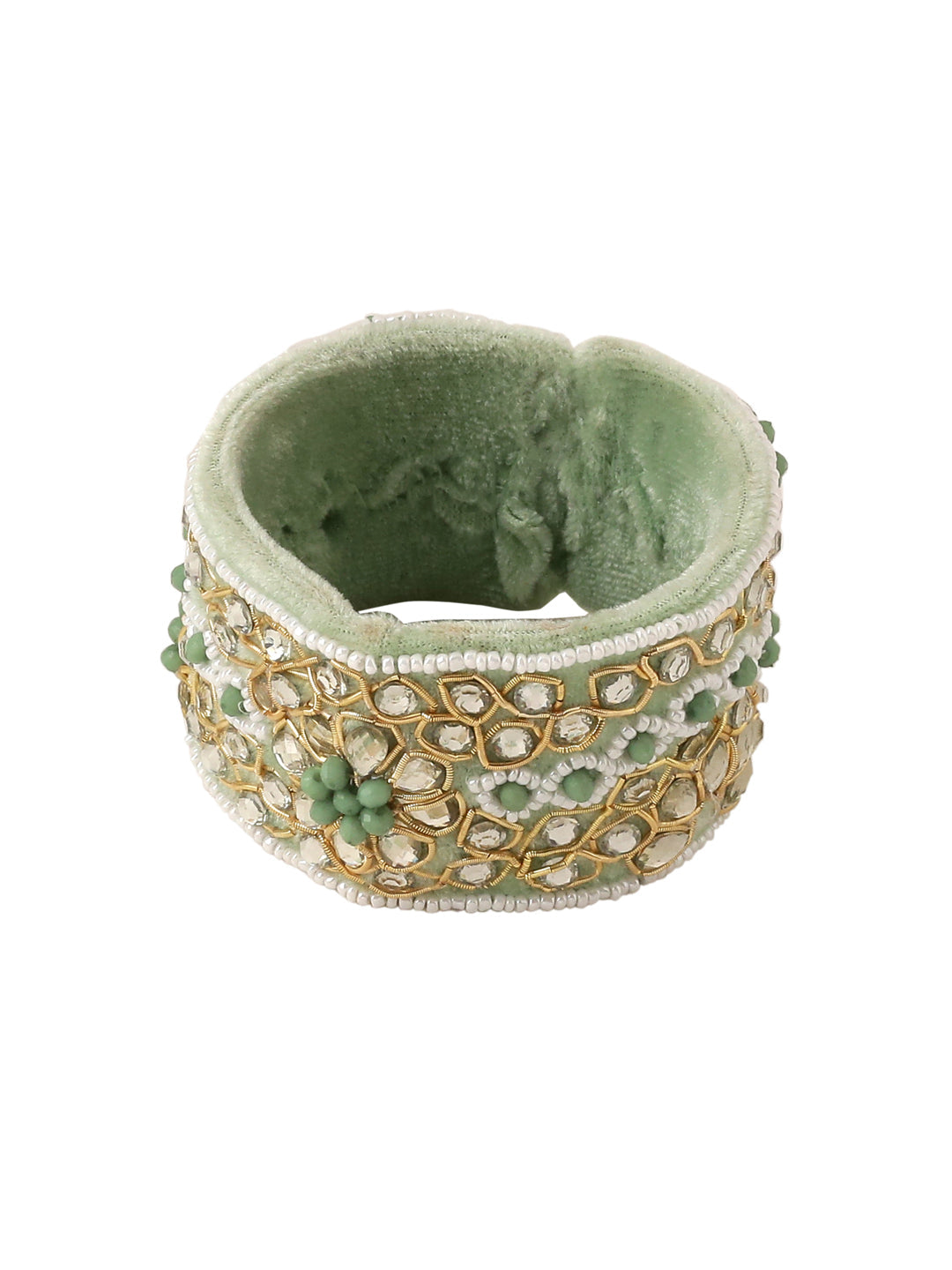 NVR Set of 2 Green Artificial Stones Bhaiya Bhabhi Rakhi With Roli Chawal Chandan & Mishri