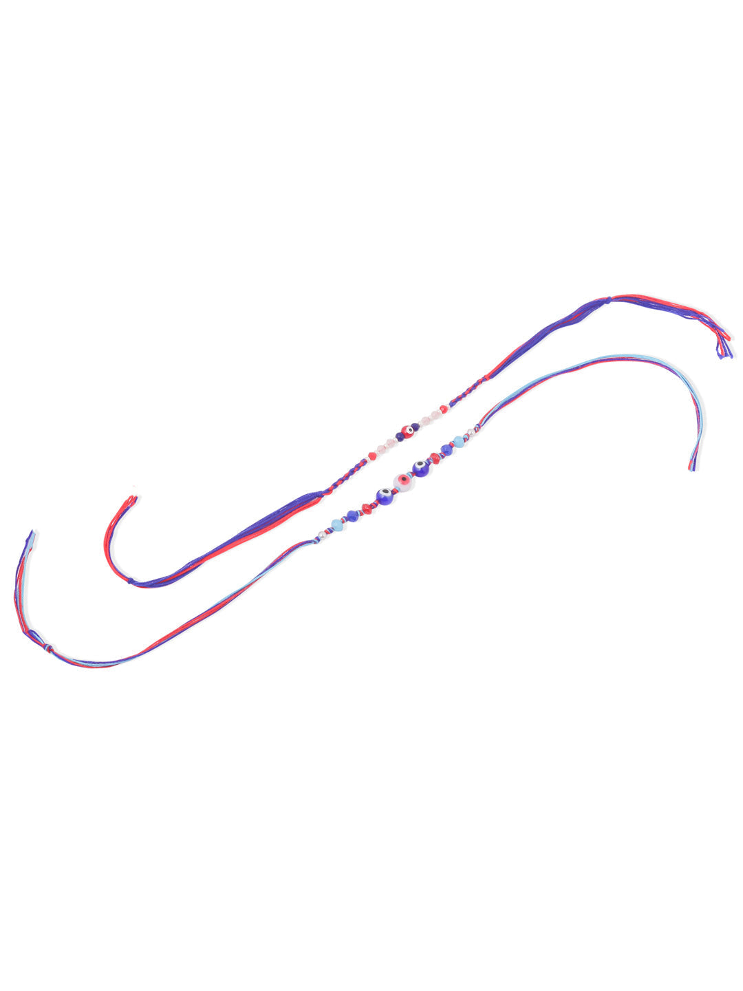NVR Men Multicolor Evil Eye Artificial Beads Thread Rakhi, Combo for Rakshabandhan