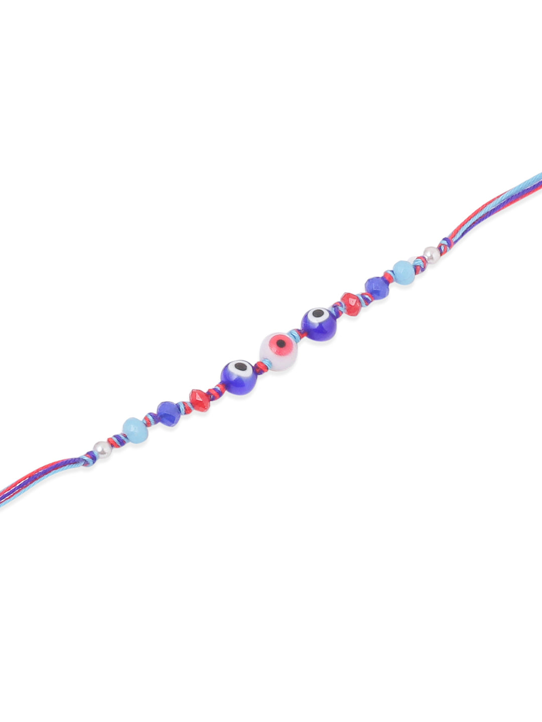 NVR Men Multicolor Evil Eye Artificial Beads Thread Rakhi, Combo for Rakshabandhan