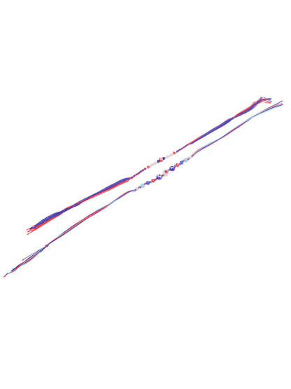 NVR Men Multicolor Evil Eye Artificial Beads Thread Rakhi with Roli Chawal Chandan & Mishri
