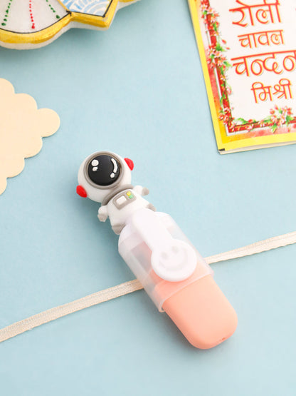 NVR Kids Cartoon Designer Peach Thread Rakhi with Roli Chawal Chandan & Mishri