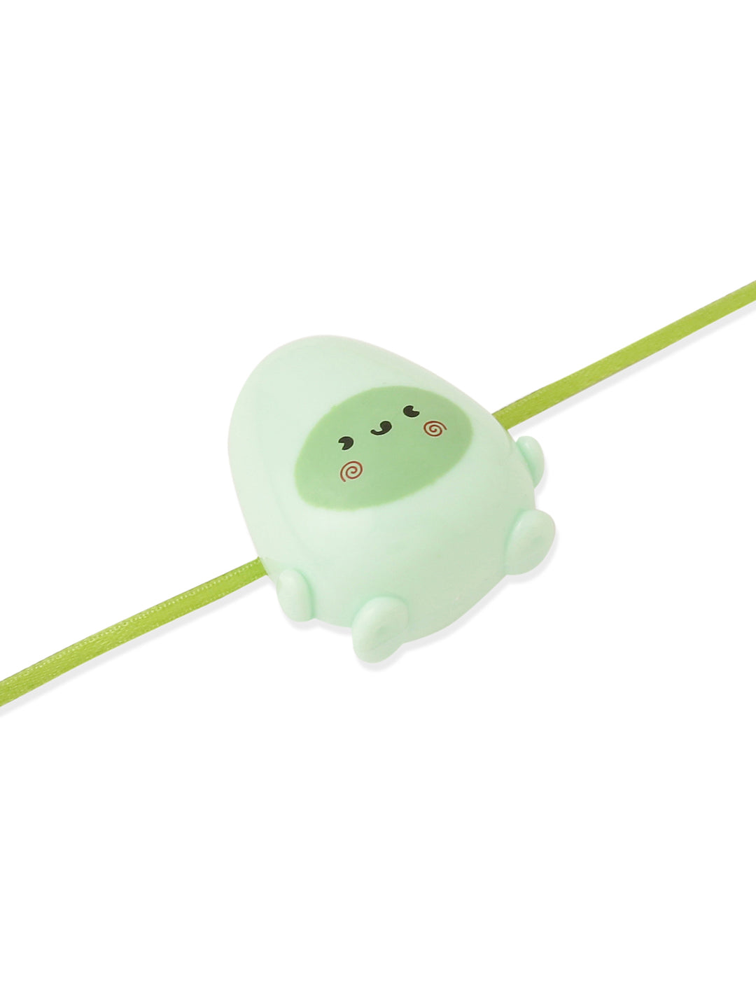 NVR Kids Handmade Green Thread Rakhi with Roli Chawal Chandan & Mishri