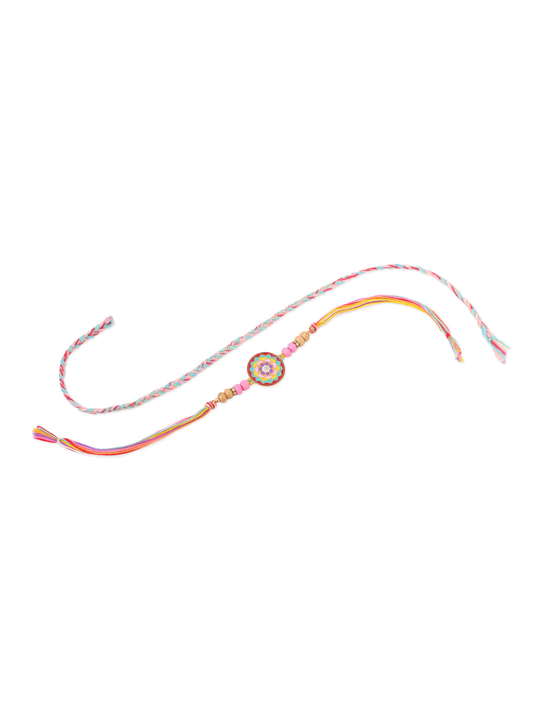 NVR Men Set of 2 Multicolor Artificial Stones & Beads Thread Rakhi Combo