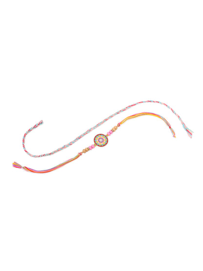 NVR Men Set of 2 Multicolor Artificial Stones & Beads Thread Rakhi Combo
