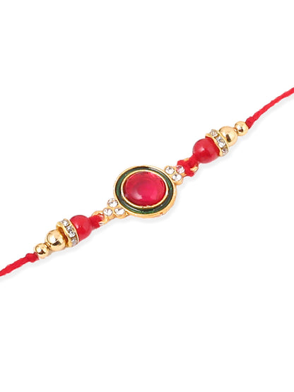NVR Men Set of 3 Multicolor Artificial Beads & Pearls Thread Rakhi Combo