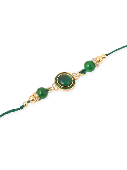 NVR Men Set of 3 Multicolor Artificial Beads & Pearls Thread Rakhi Combo