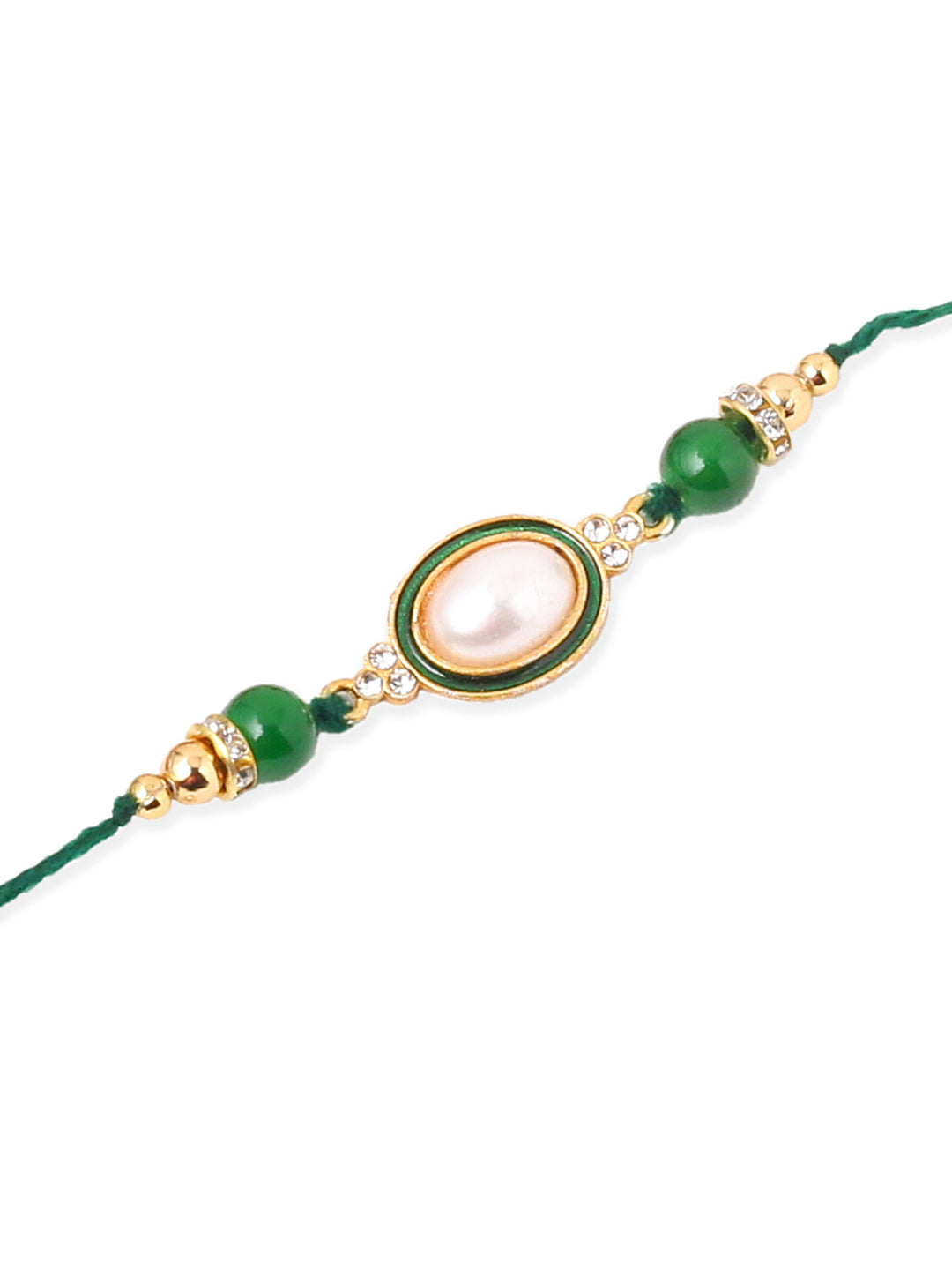 NVR Men Set of 3 Multicolor Artificial Beads & Pearls Thread Rakhi Combo