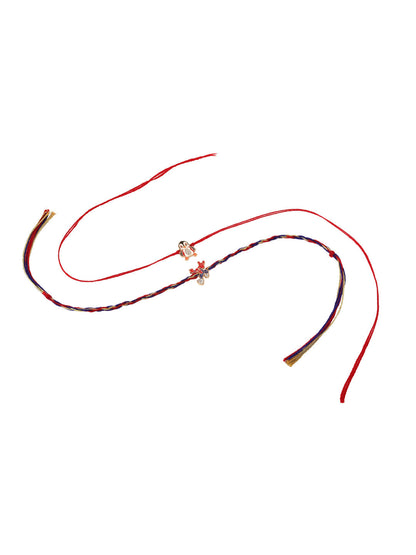 NVR Kids Set of 2 Cartoon Character Blue & Red Thread Rakhi with Roli Chawal Chandan & Mishri