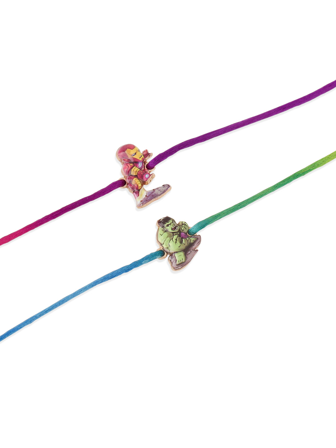 NVR Kids Set of 2 Cartoon Design Multicolor Thread Rakhi with Roli Chawal Chandan & Mishri
