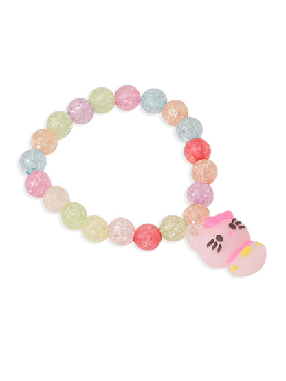 NVR Kids Set of 3 Cartoon Design Artificial Beads Thread Rakhi with Roli Chawal Chandan & Mishri