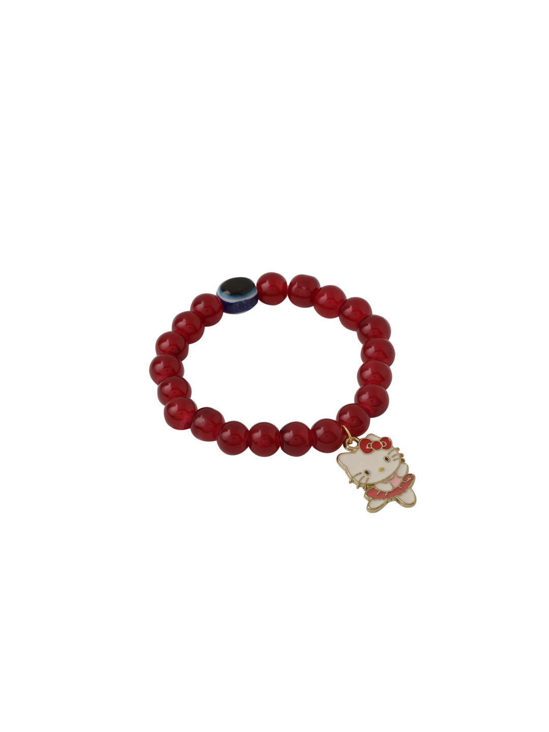 NVR Kids Cartoon Design Maroon Artificial Beads Thread Rakhi with Roli Chawal Chandan & Mishri