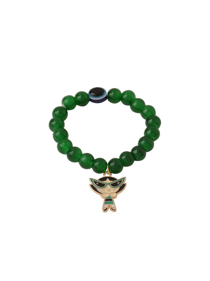 NVR Kids Cartoon Design Green Artificial Beads Thread Rakhi, Combo for Rakshabandhan