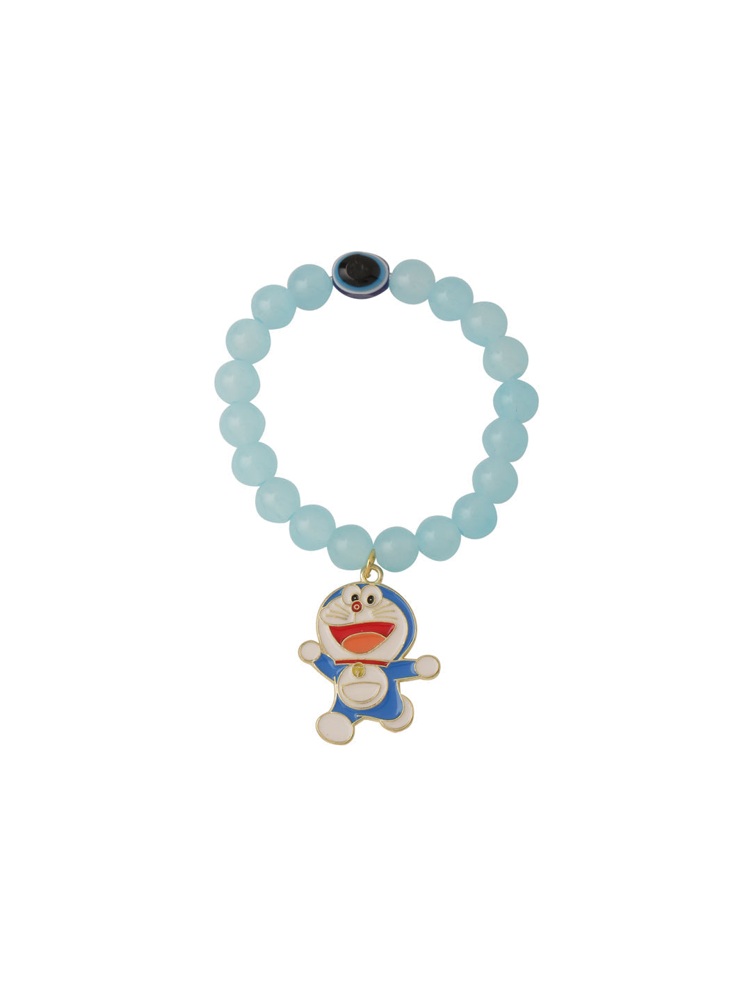 NVR Kids Cartoon Design Sky BLue Artificial Beads Thread Rakhi with Roli Chawal Chandan & Mishri