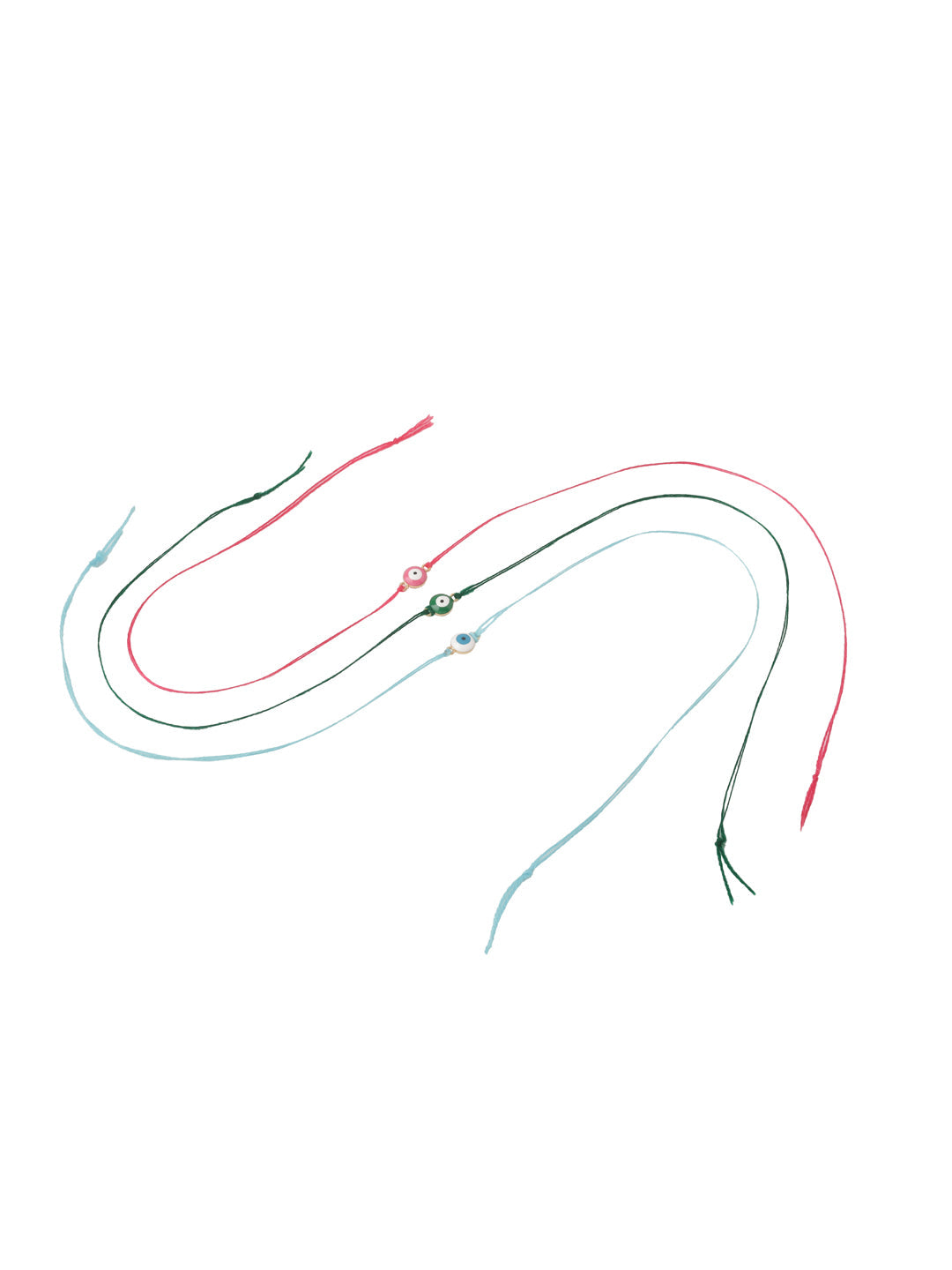 NVR Men's Set of 3 Multicolor Evil Eye Thread Rakhi, Combo for Rakshabandhan