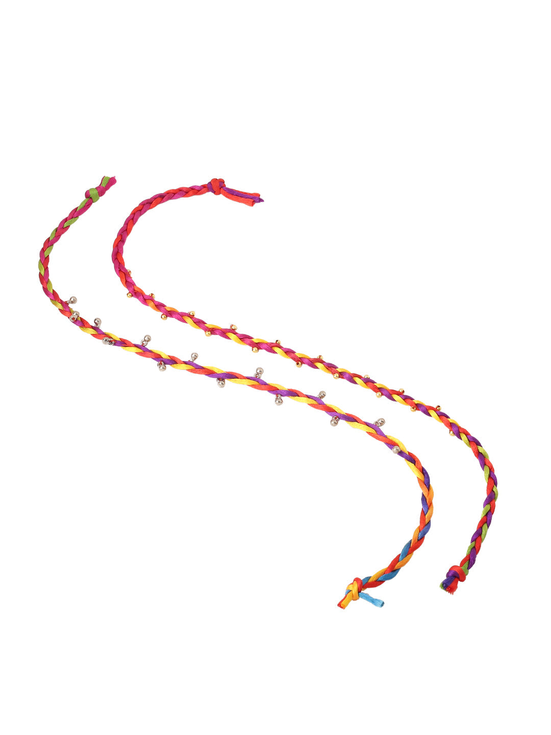 NVR Men Multicolor Artificial Beads Thread Rakhi with Roli Chawal Chandan & Mishri